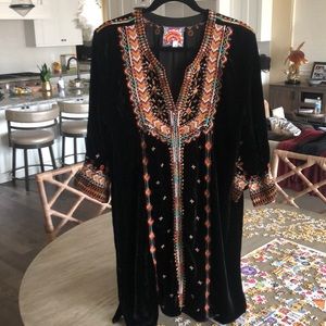Johnny Was black velvet dress